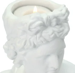 HD Collection Kerzenständer Roman weiß 15 x 8,5 x 24 cm