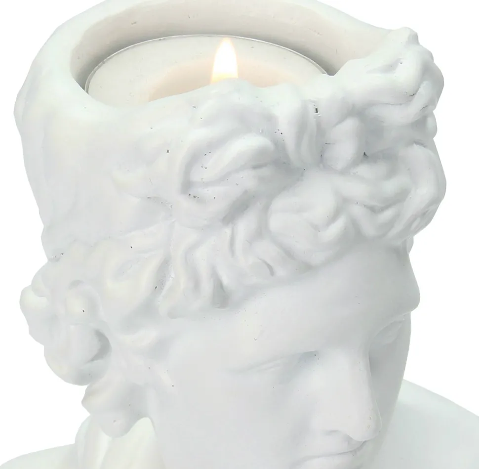 HD Collection Kerzenständer Roman weiß 15 x 8,5 x 24 cm