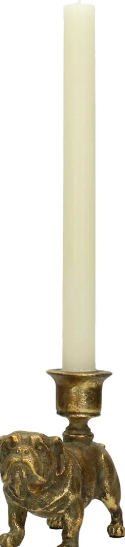 HD Collection Kerzenständer Hund gold 12 x 6,5 x 11,2 cm