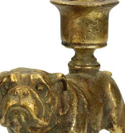 HD Collection Kerzenständer Hund gold 12 x 6,5 x 11,2 cm