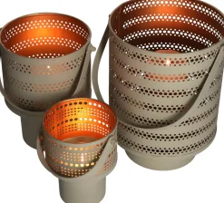 HD Collection Teelichthalter Sunset beige 21 x 19 x 25 cm