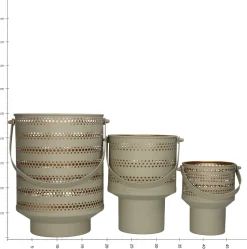 HD Collection Teelichthalter Sunset beige 21 x 19 x 25 cm