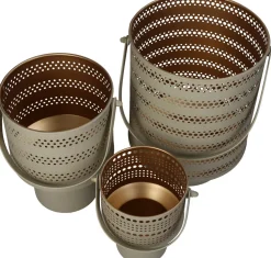 HD Collection Teelichthalter Sunset beige 14 x 12 x 15 cm