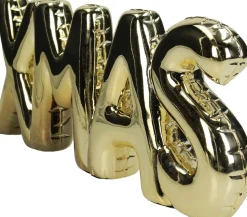 HD Collection Weihnachtsdeko Wand X-mas gold 14 x 4,2 x 35 cm