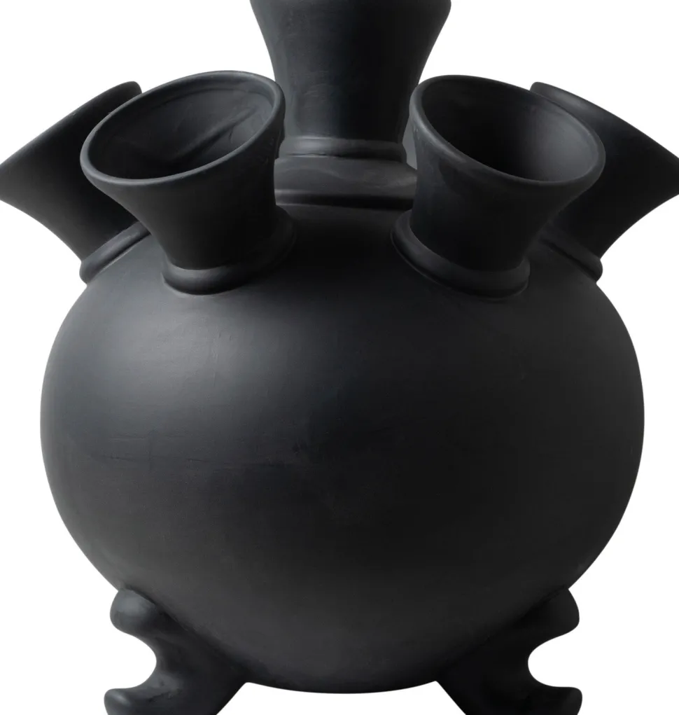 Heinen Delfts blau x Intratuin Tulpenvase schwarz D 25 H 30 cm