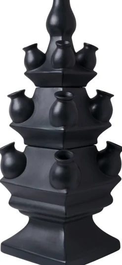 Heinen Delfts blau x Intratuin Tulpenvase schwarz D 15 H 40 cm