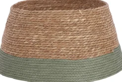 House of Seasons Korb für Weihnachtsbaum grün / braun D 50 H 26 cm