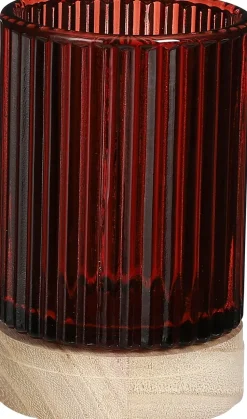 House of Seasons Teelichthalter Cala rot D 8,5 H 13,5 cm