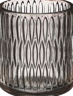 House of Seasons Teelichthalter Cathy grau D 8 H 9 cm