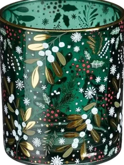 House of Seasons Teelichthalter Storm grün D 7 H 8 cm