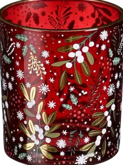 House of Seasons Teelichthalter Storm rot D 7 H 8 cm