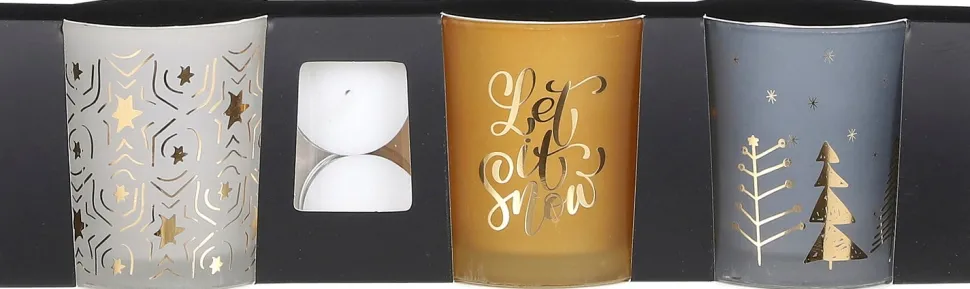 House of Seasons Teelichthalter D 7 H 8 cm 3 St.