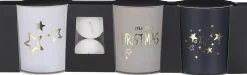 House of Seasons Teelichthalter kerst D 7 H 8 cm 3 St.