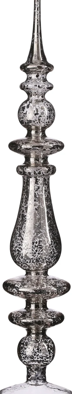 House of Seasons Tischdekoration Weihnachten silber D 9 H 43,5 cm