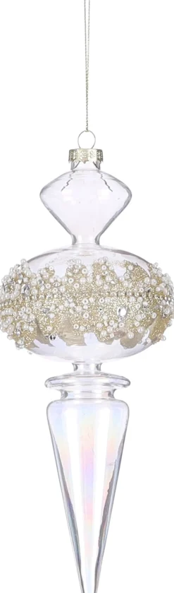House of Seasons Weihnachtsbaumschmuck Tropfen transparent D 8 H 21 cm