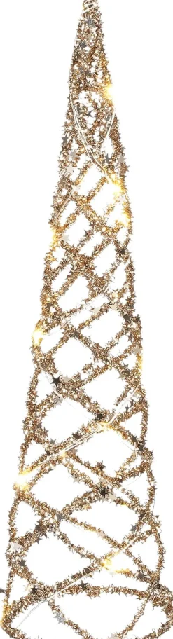 House of Seasons Weihnachtsdeko Kegel 15 LEDs D 14 H 50 cm