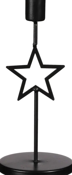 House of Seasons Kerzenständer schwarz D 9 H 21 cm