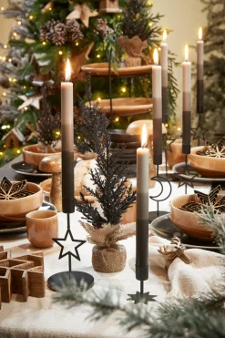 House of Seasons Kerzenständer schwarz D 9 H 21 cm