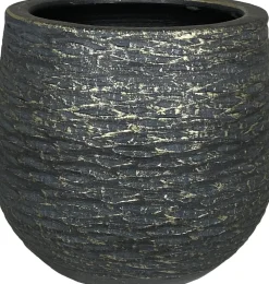 HS Blumentopf Lissabon D 28 H 27 cm schwarz