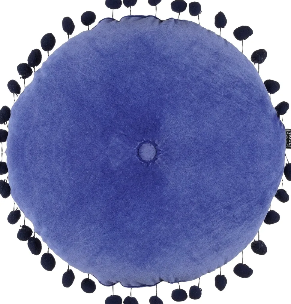 In the Mood Collection Dekokissen PomPom blau D 40 H 12 cm