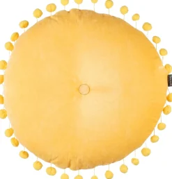 In the Mood Collection Dekokissen PomPom gelb D 40 H 12 cm