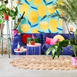 In the Mood Collection Dekokissen PomPom gelb D 40 H 12 cm