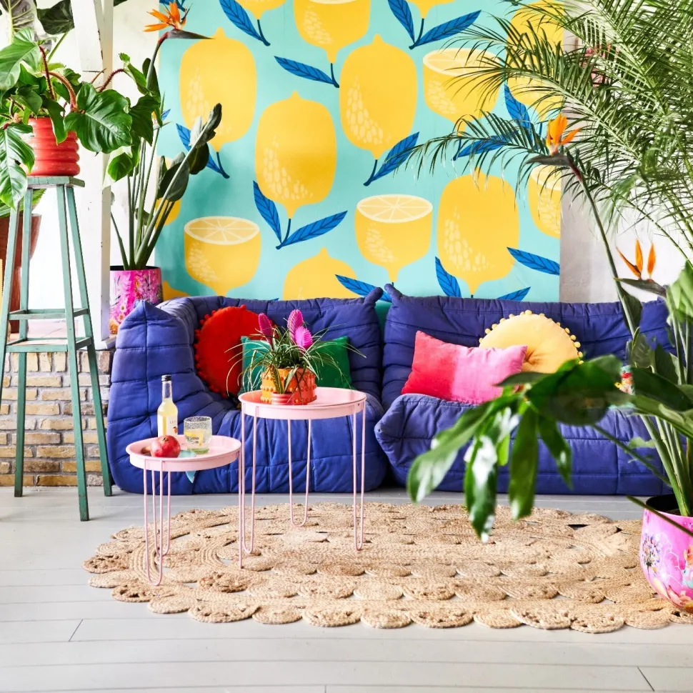 In the Mood Collection Dekokissen PomPom gelb D 40 H 12 cm