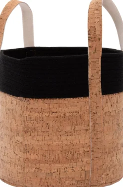 Intratuin Aufbewahrungskorb Xue schwarz / Kork D 25 H 25 cm