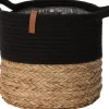 Intratuin Aufbewahrungskorb Floro natur / schwarz D 26 H 24 cm