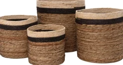 Intratuin Aufbewahrungskorb Didi naturell / schwarz / weiß D 28 H 27 cm