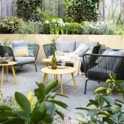 Intratuin Beistelltisch Latte gelb D 50 cm H 45 cm