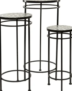 Intratuin Beistelltisch Mosaik schwarz D 30 cm H 66 cm