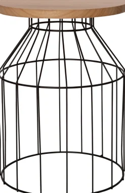 Intratuin Beistelltisch Orion schwarz / natur D 30 H 42 cm