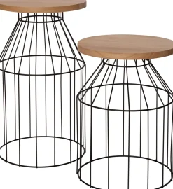 Intratuin Beistelltisch Orion schwarz / natur D 30 H 42 cm