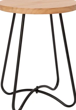 Intratuin Beistelltisch Oona schwarz / natur D 35 H 39 cm