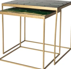 Intratuin Beistelltisch Silka grün / gold 56 x 46 x 50 cm