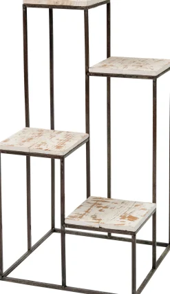 Intratuin Blumenständer Brian schwarz / Holz 40 x 40 x 77,5 cm