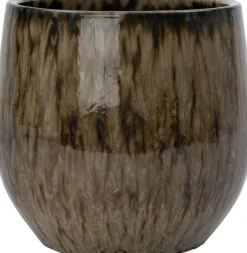 Intratuin Blumentopf Adna schwarz / braun D 16 H 18 cm