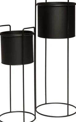 Intratuin Blumentopf auf Ständer D 23 cm H 65 cm schwarz
