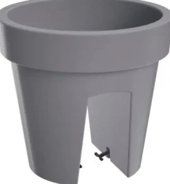 Intratuin Blumentopf Balkongeländer D 24,5 H 22,5 cm grau