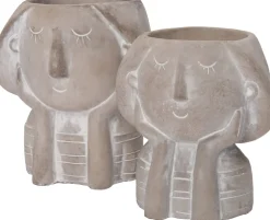 Intratuin Blumentopf Beau grau D 8,5 H 10,5 cm