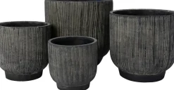 Intratuin Blumentopf Cort schwarz D 18 H 18 cm