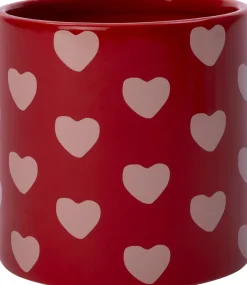 Intratuin Blumentopf Herzen rot D 14 H 13 cm