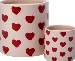 Intratuin Blumentopf Herzen rosa D 9 H 8 cm