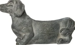 Intratuin Blumentopf Hund 51 x 17 x 30 cm grau