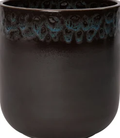 Intratuin Blumentopf Leonie grau / blau D 13 H 16 cm