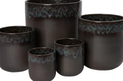 Intratuin Blumentopf Leonie grau / blau D 17,5 H 20 cm