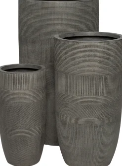 Intratuin Blumentopf Lijnen D 43 cm H 78 cm grau