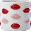 Intratuin Blumentopf Lip weiß / rot D 17 H 14 cm