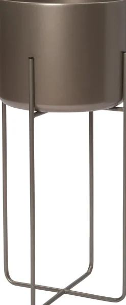 Intratuin Blumentopf mit Ständer Lina braun D 28 H 66 cm